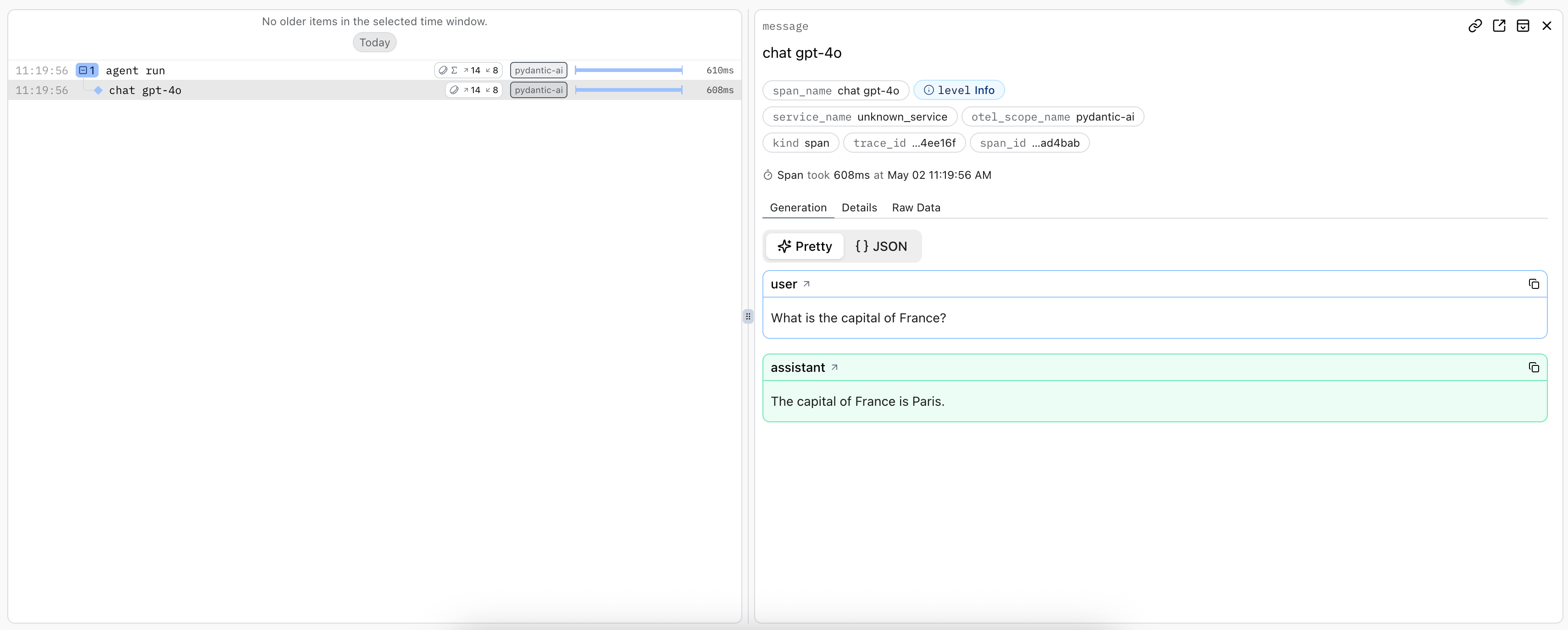 Logfire without HTTPX instrumentation